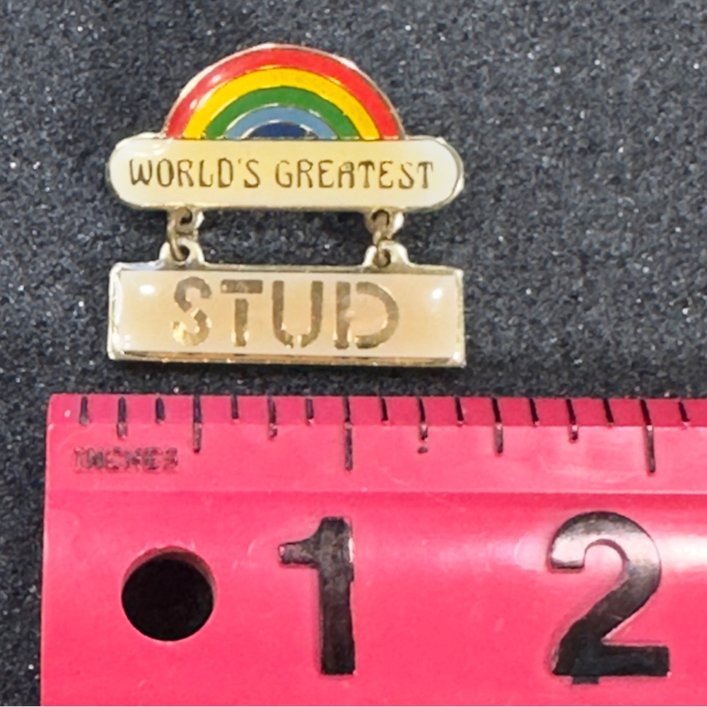 💖2 FOR $20 💖 Vintage Art Nouveaux Centennia 1979 World’s Greatest Stud Rainbow - Picture 14 of 16